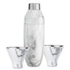 Marble: Stainless Steel cocktail shaker and martini glass barware set grey