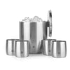 Stainless Steel Ice Bucket with Rocks Glass Set, Steel