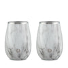 Marble: Stainless Steel Sauvignon Wine Glass, Set of 2