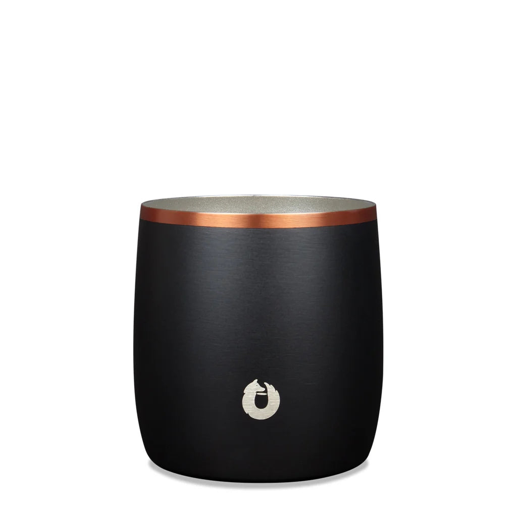 Stainless Steel Rocks Glass with Lid, Black