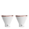 stainless steel martini glass, set of 2 white