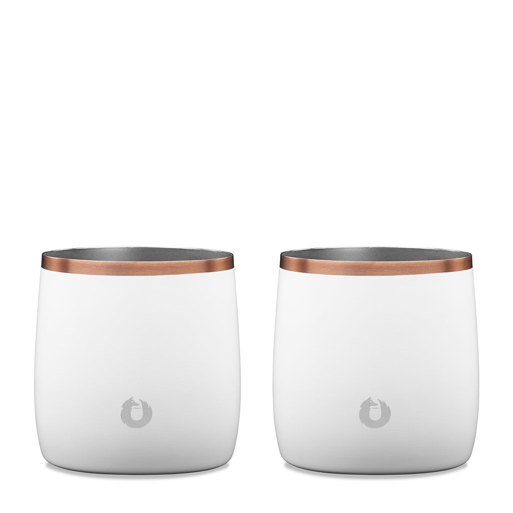 White: Stainless steel rock glass, set of 2 white