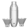 Steel: Stainless Steel cocktail shaker and martini glass barware set silver