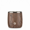 Stainless Steel Rocks Glass with Lid, Dark Walnut