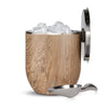 Stainless Steel Ice Bucket with Lid and Scoop, Natural Teak