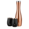 Stainless Steel Carafe and Wine Glass Set, Black