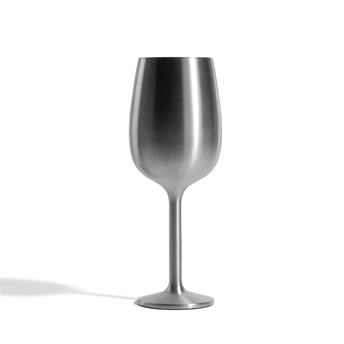 Snowfox Stainless Steel Stemmed Wine Glass in Steel | Modern and Sleek