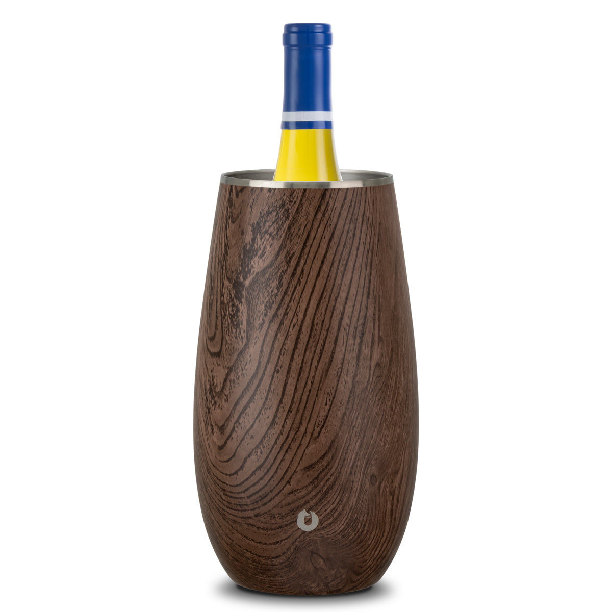 Stainless Steel Wine Chiller - Dark Walnut
