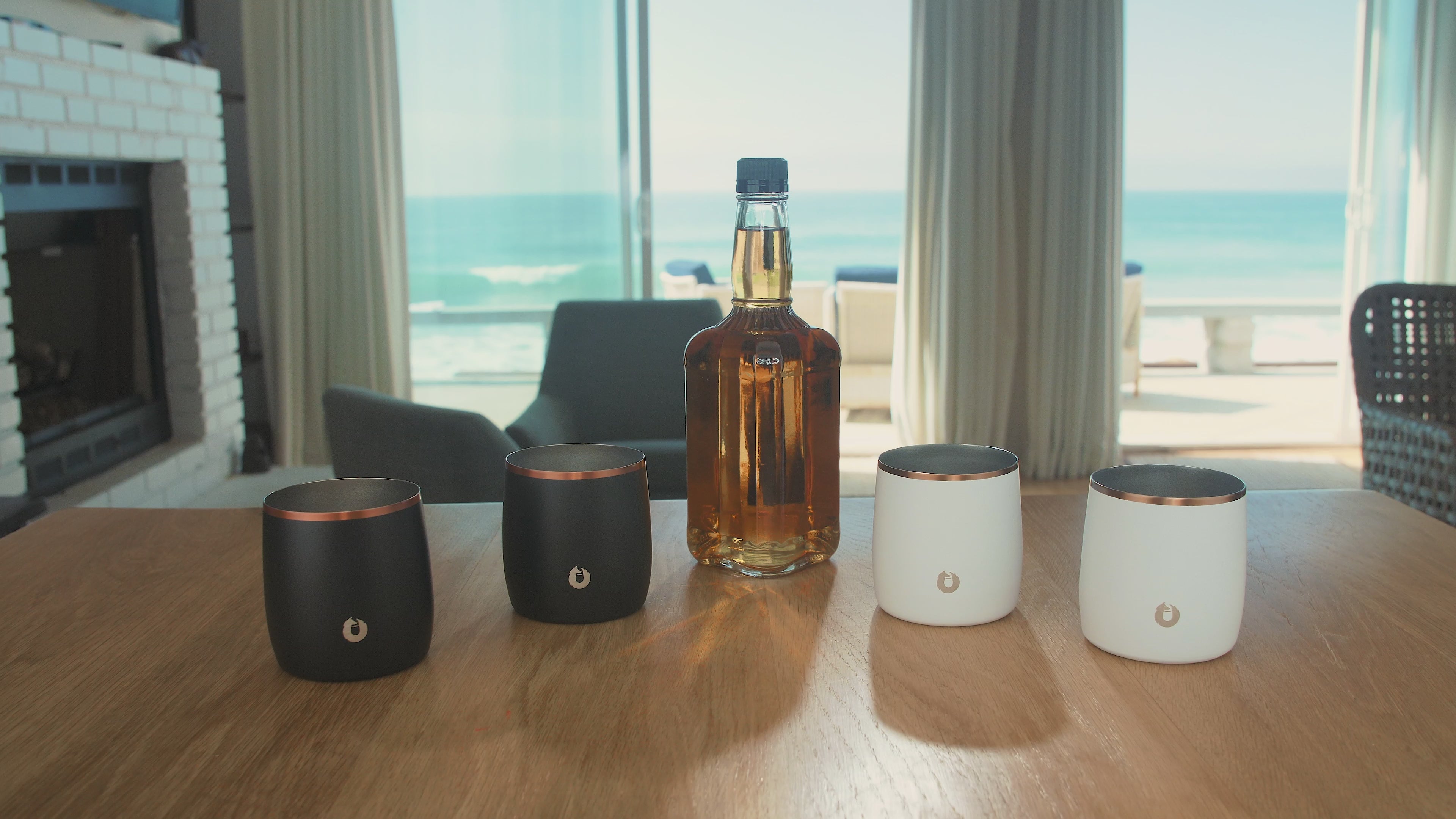 Stainless Steel Rocks Glass, Set of 2 - Shimmer Blue